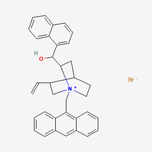 molecular formula C35H34BrNO B13736302 N-(9-Anthracenemethyl)cinchonidinium bromide 