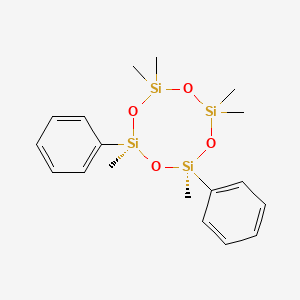 molecular formula C18H28O4Si4 B13736314 Cyclotetrasiloxane, 2,4-diphenyl-2,4,6,6,8,8-hexamethyl-, (Z)- CAS No. 33204-75-0