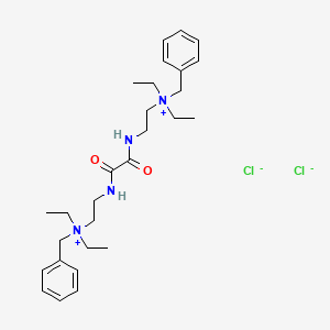 molecular formula C28H44Cl2N4O2 B13736328 Ammonium, (oxalylbis(iminoethylene))bis(benzyldiethyl-, dichloride CAS No. 152-25-0