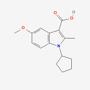 molecular formula C16H19NO3 B1373638 1-cyclopentyl-5-methoxy-2-methyl-1H-indole-3-carboxylic acid CAS No. 1181245-35-1