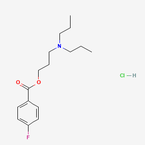 molecular formula C16H25ClFNO2 B13736426 Dipropylaminopropyl p-fluorobenzoate hydrochloride CAS No. 451-61-6