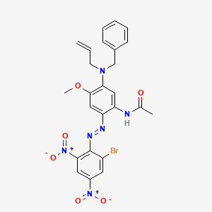 molecular formula C25H23BrN6O6 B13736441 Acetamide, N-(2-((2-bromo-4,6-dinitrophenyl)azo)-4-methoxy-5-((phenylmethyl)-2-propenylamino)phenyl)- CAS No. 42852-92-6