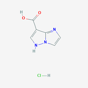molecular formula C6H6ClN3O2 B1373646 1H-Imidazo[1,2-B]pyrazole-7-carboxylic acid hydrochloride CAS No. 222055-81-4