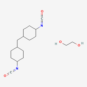 molecular formula C17H28N2O4 B13736465 Ethane-1,2-diol;1-isocyanato-4-[(4-isocyanatocyclohexyl)methyl]cyclohexane CAS No. 112666-65-6
