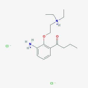 molecular formula C16H28Cl2N2O2 B13736497 Butyrophenone, 3'-amino-2'-(2-(diethylamino)ethoxy)-, dihydrochloride CAS No. 20809-12-5