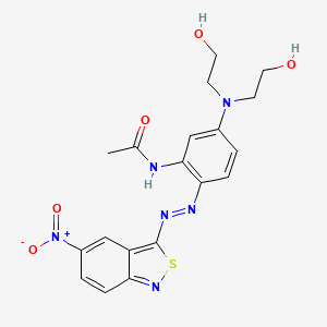 molecular formula C19H20N6O5S B13736524 N-(5-(Bis(2-hydroxyethyl)amino)-2-((5-nitro-2,1-benzisothiazol-3-yl)azo)phenyl)acetamide CAS No. 32569-24-7
