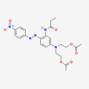 molecular formula C23H27N5O7 B13736563 Propanamide, N-[5-[bis[2-(acetyloxy)ethyl]amino]-2-[(4-nitrophenyl)azo]phenyl]- CAS No. 1533-76-2