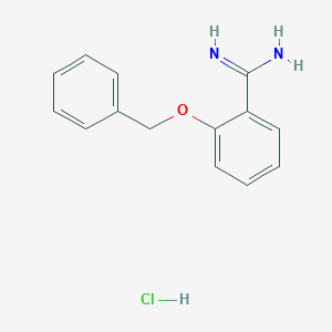 molecular formula C14H15ClN2O B1373657 2-(Benzyloxy)benzene-1-carboximidamide hydrochloride CAS No. 1235441-58-3