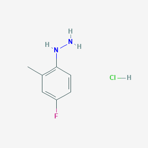 molecular formula C7H10ClFN2 B1373660 (4-Fluoro-2-methylphenyl)hydrazine hydrochloride CAS No. 439863-62-4