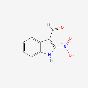 molecular formula C9H6N2O3 B13736605 2-Nitro-1H-indole-3-carbaldehyde 