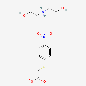 molecular formula C12H18N2O6S B13736627 bis(2-hydroxyethyl)azanium;2-(4-nitrophenyl)sulfanylacetate CAS No. 105892-19-1