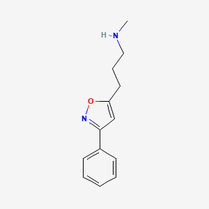 molecular formula C13H16N2O B1373674 Methyl[3-(3-phenyl-1,2-oxazol-5-yl)propyl]amine CAS No. 1221722-20-8