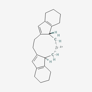 molecular formula C22H28Zr+2 B13736760 Zirconium,[(7aR,7'aR)-1,2-ethanediylbis[(1,2,3,3a,7a-h)-4,5,6,7-tetrahydro-1H-inden-1-ylidene]]dimethyl-(9CI) 