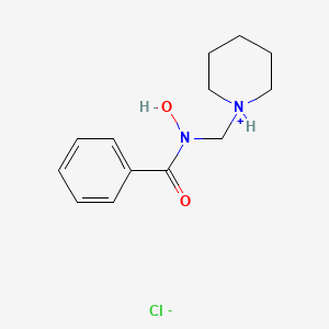 molecular formula C13H19ClN2O2 B13736801 N-Piperidinomethylbenzohydroxamic acid hydrochloride CAS No. 40890-86-6