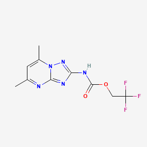 molecular formula C10H10F3N5O2 B1373681 2,2,2-三氟乙基N-{5,7-二甲基-[1,2,4]三唑并[1,5-a]嘧啶-2-基}氨基甲酸酯 CAS No. 1240529-08-1