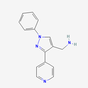 molecular formula C15H14N4 B1373682 [1-phenyl-3-(pyridin-4-yl)-1H-pyrazol-4-yl]methanamine CAS No. 1221723-97-2
