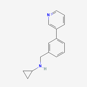 molecular formula C15H16N2 B1373686 N-{[3-(pyridin-3-yl)phenyl]methyl}cyclopropanamine CAS No. 1183956-88-8