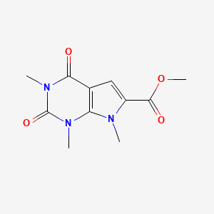 molecular formula C11H13N3O4 B1373691 methyl 1,3,7-trimethyl-2,4-dioxo-1H,2H,3H,4H,7H-pyrrolo[2,3-d]pyrimidine-6-carboxylate CAS No. 1223015-79-9