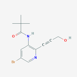 molecular formula C13H15BrN2O2 B1373692 N-(5-Bromo-2-(3-hydroxyprop-1-yn-1-yl)pyridin-3-yl)pivalamide CAS No. 1228666-45-2