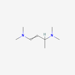 molecular formula C8H18N2 B13736949 1-Butene-1,3-diamine, N,N,N',N'-tetramethyl- CAS No. 17336-84-4