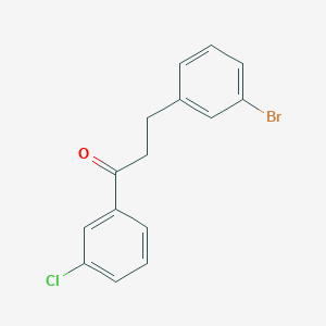 molecular formula C15H12BrClO B1373695 3-(3-Bromophenyl)-1-(3-chlorophenyl)propan-1-one CAS No. 898782-39-3