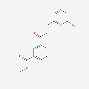 molecular formula C18H17BrO3 B1373696 3-(3-Bromophenyl)-3'-carboethoxypropiophenone CAS No. 898782-21-3