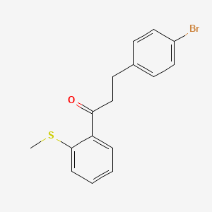 molecular formula C16H15BrOS B1373698 3-(4-Bromophenyl)-2'-thiomethylpropiophenone CAS No. 898761-19-8