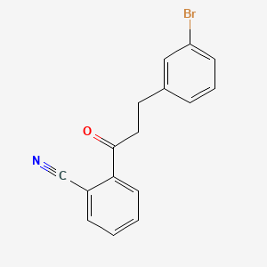 molecular formula C16H12BrNO B1373703 2-(3-(3-Bromophenyl)propanoyl)benzonitrile CAS No. 898782-09-7