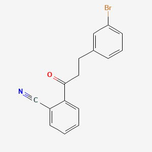 molecular formula C16H12BrNO B1373703 3-(3-Bromophenyl)-2'-cyanopropiophenone CAS No. 898782-09-7