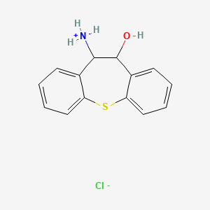molecular formula C14H14ClNOS B13737031 10,11-Dihydro-11-aminodibenzo(b,f)thiepin-10-ol hydrochloride hydrate CAS No. 16946-57-9