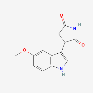 molecular formula C13H12N2O3 B13737043 3-(5-Methoxyindol-3-yl)succinimide 