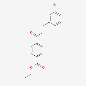 molecular formula C18H17BrO3 B1373706 3-(3-Bromophenyl)-4'-carboethoxypropiophenone CAS No. 898782-24-6