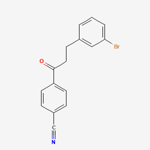 molecular formula C16H12BrNO B1373711 4-(3-(3-Bromophenyl)propanoyl)benzonitrile CAS No. 898782-15-5