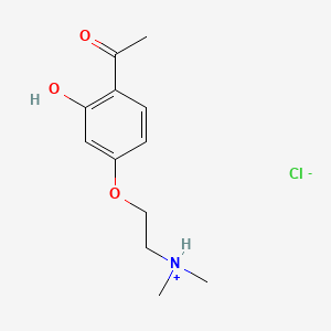 molecular formula C12H18ClNO3 B13737151 Acetophenone, 4'-(2-(dimethylamino)ethoxy)-2'-hydroxy-, hydrochloride CAS No. 20809-03-4
