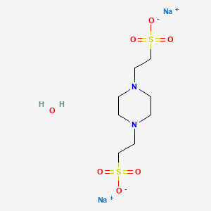 molecular formula C8H18N2Na2O7S2 B13737152 disodium;2-[4-(2-sulfonatoethyl)piperazin-1-yl]ethanesulfonate;hydrate CAS No. 331717-47-6