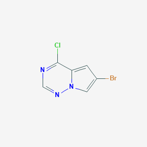 molecular formula C6H3BrClN3 B1373716 6-Bromo-4-chloropyrrolo[2,1-f][1,2,4]triazine CAS No. 916420-30-9