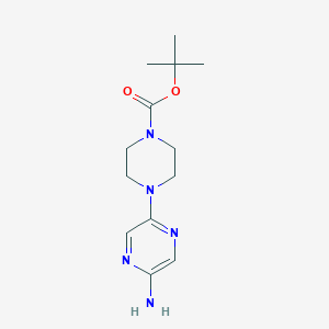 molecular formula C13H21N5O2 B1373719 叔丁基 4-(5-氨基吡嗪-2-基)哌嗪-1-羧酸酯 CAS No. 1190071-58-9