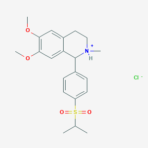 molecular formula C21H28ClNO4S B13737229 Isoquinoline, 1,2,3,4-tetrahydro-1-(p-(isopropylsulfonyl)phenyl)-6,7-dimethoxy-2-methyl-, hydrochloride CAS No. 20884-91-7