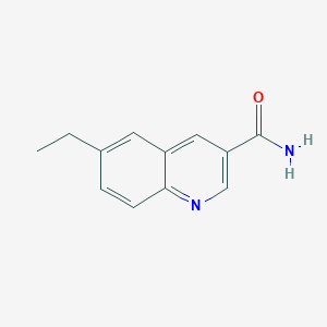 molecular formula C12H12N2O B13737240 6-Ethylquinoline-3-carboxamide 