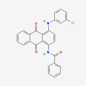 molecular formula C27H17ClN2O3 B13737244 Benzamide, N-[4-[(3-chlorophenyl)amino]-9,10-dihydro-9,10-dioxo-1-anthracenyl]- CAS No. 43095-98-3