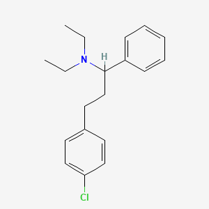 molecular formula C19H24ClN B13737278 BENZYLAMINE, alpha-(p-CHLOROPHENETHYL)-N,N-DIETHYL- CAS No. 100427-86-9