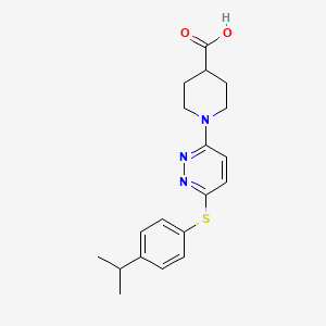 molecular formula C19H23N3O2S B1373735 1-{6-[(4-Isopropylphenyl)thio]pyridazin-3-yl}piperidine-4-carboxylic acid CAS No. 1113110-31-8
