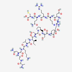 molecular formula C66H114N24O24S B13737354 Ala-gly-asn-lys-val-ile-ser-pro-ser-glu-asp-arg-arg-gln-cys 