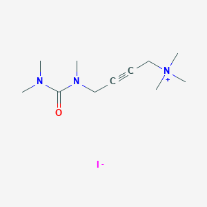 molecular formula C11H22IN3O B13737369 Ammonium, trimethyl(4-(trimethylureido)-2-butynyl)-, iodide CAS No. 3854-10-2