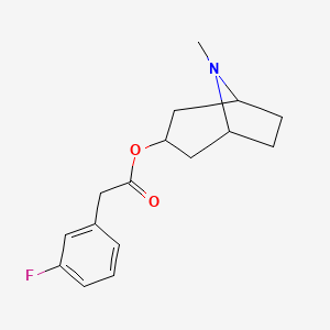 molecular formula C16H20FNO2 B13737467 Acetic acid, (m-fluorophenyl)-, tropan-3-yl ester hydrochloride CAS No. 16048-45-6