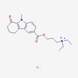 molecular formula C21H29ClN2O3 B13737480 diethyl-[3-(9-methyl-8-oxo-6,7-dihydro-5H-carbazole-3-carbonyl)oxypropyl]azanium;chloride CAS No. 18638-94-3