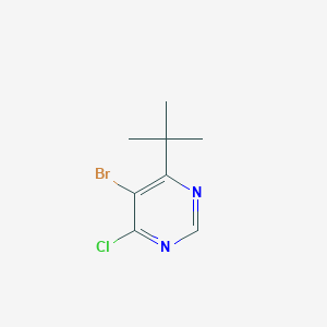 molecular formula C8H10BrClN2 B13737492 5-Bromo-4-tert-butyl-6-chloropyrimidine CAS No. 3438-54-8