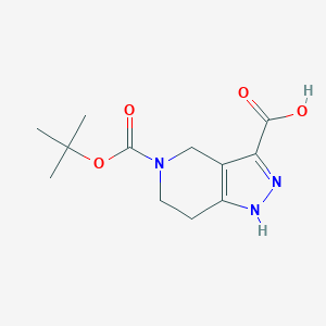 molecular formula C12H17N3O4 B1373754 5-(tert-butoxycarbonyl)-4,5,6,7-tetrahydro-1H-pyrazolo[4,3-c]pyridine-3-carboxylic acid CAS No. 518990-56-2