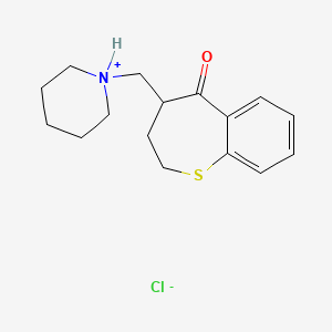 molecular formula C16H22ClNOS B13737551 3,4-Dihydro-4-(piperidinomethyl)-1-benzothiepin-5(2H)-one hydrochloride CAS No. 21609-71-2