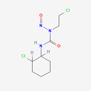molecular formula C9H15Cl2N3O2 B13737642 Urea, 3-(2-chlorocyclohexyl)-1-(2-chloroethyl)-1-nitroso-, (E)- CAS No. 13909-11-0